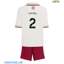 Camisa de time de futebol Arsenal William Saliba #2 Replicas 3º Equipamento Infantil 2025-26 Manga Curta (+ Calças curtas)